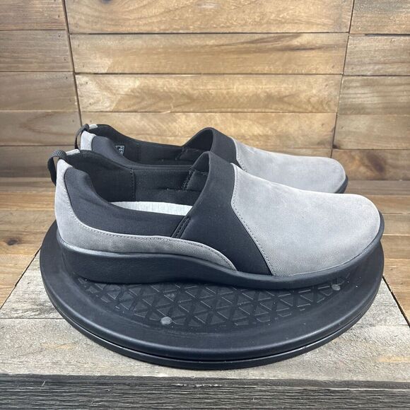 Clarks Women's Sz 7.5 Sillian Bliss Synthetic Loafer Gray/Black Casual Shoes - Picture 1 of 10